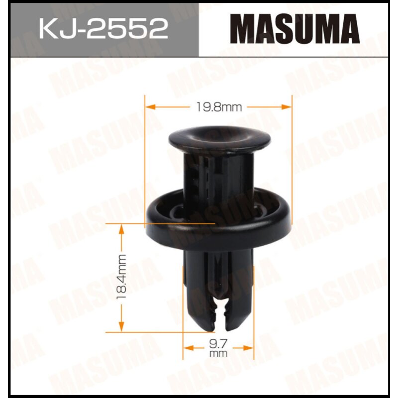 Клипса крепежная MASUMA KJ-2552 (OEM 91505-TM8-003) (стоимость за упаковку 50 шт
Клипса крепежная MASUMA KJ-2552 (OEM 91505-TM8-003) (стоимость за упаковку 50 шт
