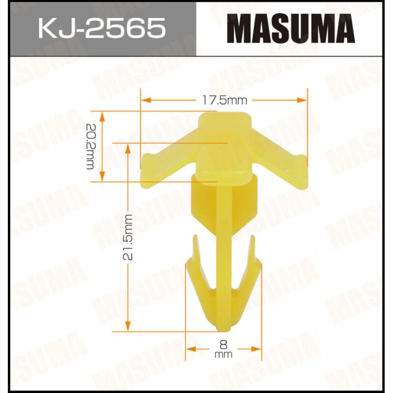 Клипса крепежная MASUMA KJ-2565 (OEM 80897-7J100)
Клипса крепежная MASUMA KJ-2565 (OEM 80897-7J100)