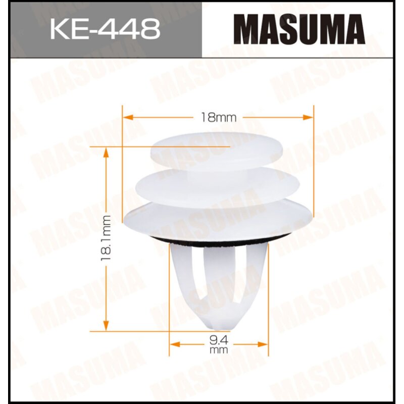 Клипса крепежная MASUMA KE-448 (OEM 07147145753)
Клипса крепежная MASUMA KE-448 (OEM 07147145753)
