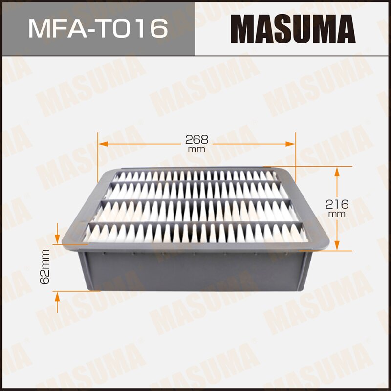 Фильтр воздушный Masuma A-1037, арт. MFA-T016
Фильтр воздушный Masuma A-1037, арт. MFA-T016