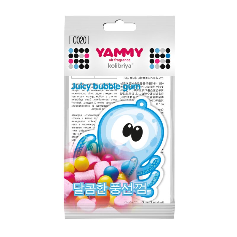 Ароматизатор подвес. Yammy картон с пропиткой Осьминог "Bubble Gum
Ароматизатор подвес. Yammy картон с пропиткой Осьминог "Bubble Gum