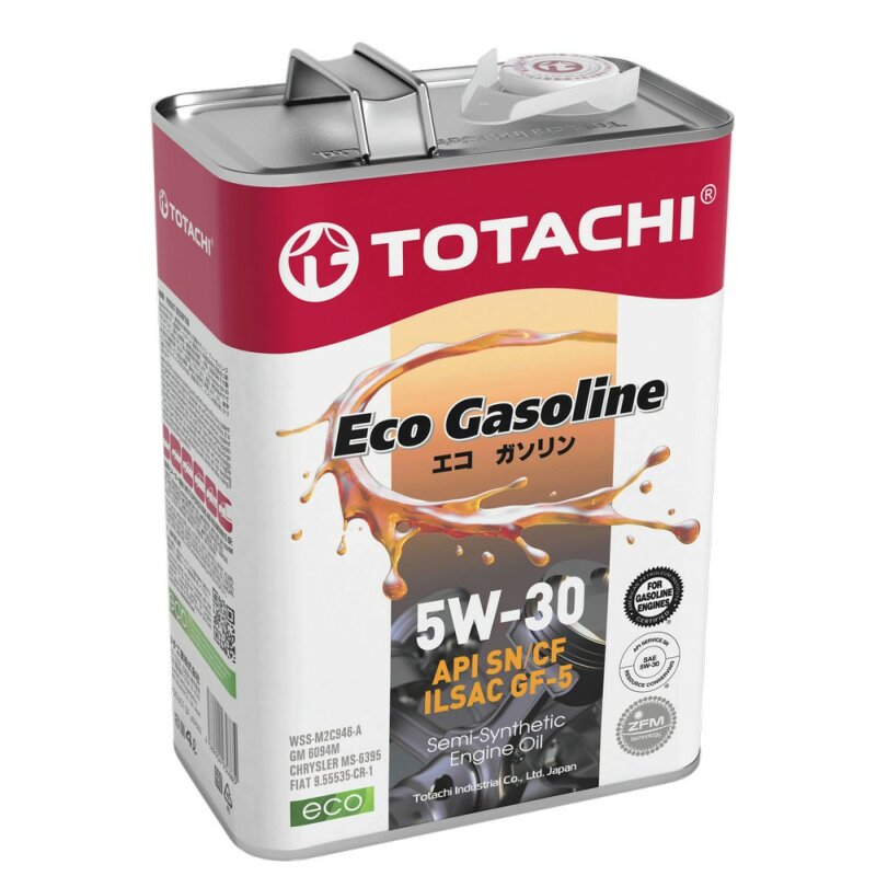 Масло моторное Totachi Eco Gasoline 5w30 полусинтетическое, SN/CF/GF-5, универсальное, 4л, арт. 10804
Масло моторное Totachi Eco Gasoline 5w30 полусинтетическое, SN/CF/GF-5, универсальное, 4л, арт. 10804
