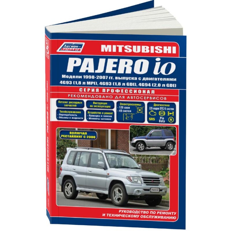 Руководство по эксплуатации, техническому обслуживанию и ремонту MITSUBISHI PAJERO IO (1998-2007 гг.), с бензиновым двигателем
Руководство по эксплуатации, техническому обслуживанию и ремонту MITSUBISHI PAJERO IO (1998-2007 гг.), с бензиновым двигателем