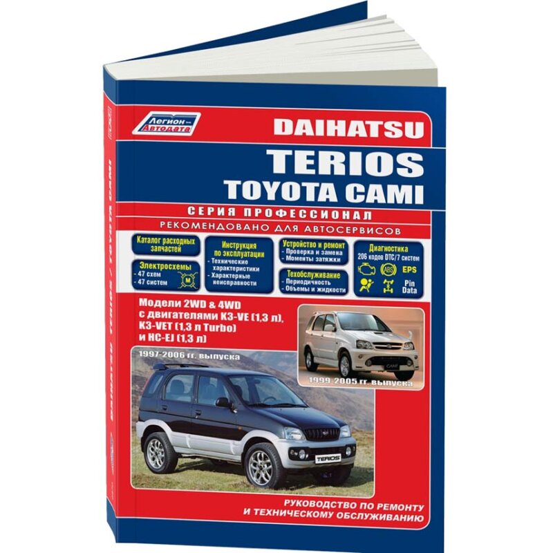 Руководство по эксплуатации, техническому обслуживанию и ремонту TOYOTA CAMI (1997-2006 гг.), с бензиновым двигателем
Руководство по эксплуатации, техническому обслуживанию и ремонту TOYOTA CAMI (1997-2006 гг.), с бензиновым двигателем