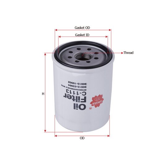 Фильтр масляный Sakura C-113
Фильтр масляный Sakura C-113