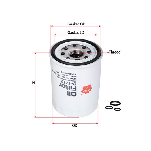 Фильтр масляный "Sakura" C-412 (1/25)
Фильтр масляный "Sakura" C-412 (1/25)