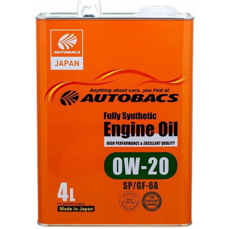 Масло моторное Autobacs Engine Oil 0w20 синтетическое, SN/GF-5, для бензинового двигателя, 4л, арт. A01508395
Масло моторное Autobacs Engine Oil 0w20 синтетическое, SN/GF-5, для бензинового двигателя, 4л, арт. A01508395