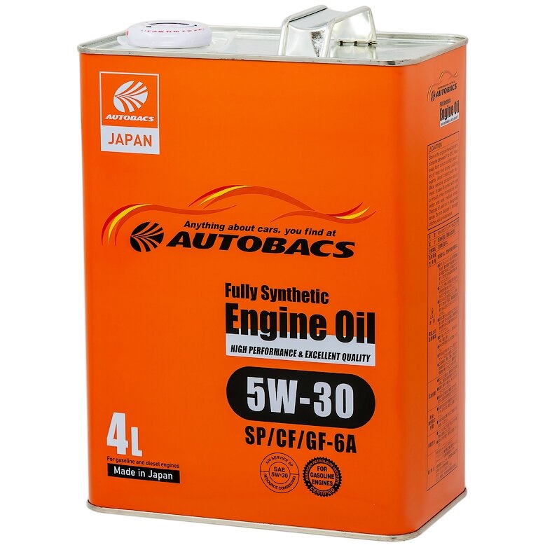 Масло моторное Autobacs Engine Oil 5w30 синтетическое, SN/CF/GF-5, универсальное, 4л, арт. A01508401
Масло моторное Autobacs Engine Oil 5w30 синтетическое, SN/CF/GF-5, универсальное, 4л, арт. A01508401