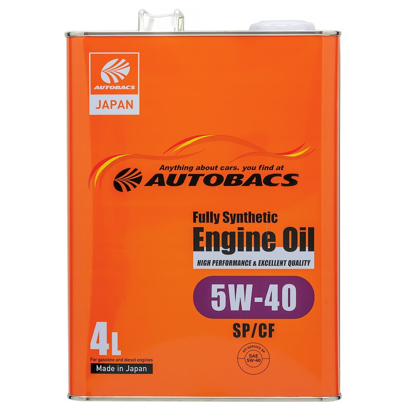 Масло моторное Autobacs Engine Oil 5w40 синтетическое, SN/CF/GF-5, универсальное, 4л, арт. A01508404
Масло моторное Autobacs Engine Oil 5w40 синтетическое, SN/CF/GF-5, универсальное, 4л, арт. A01508404