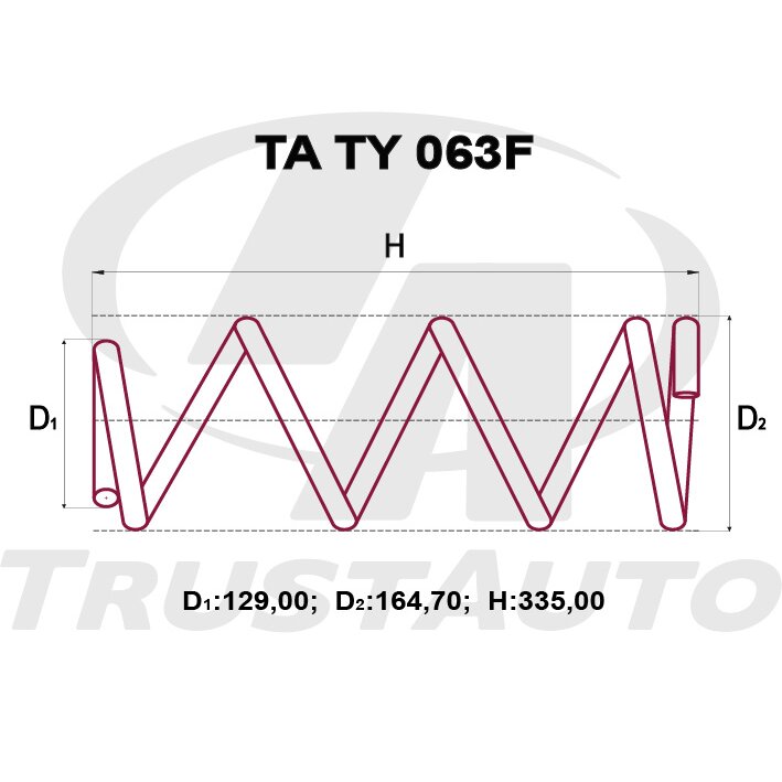 Пружина подвески TrustAuto усиленная, арт. TATY063F
Пружина подвески TrustAuto усиленная, арт. TATY063F