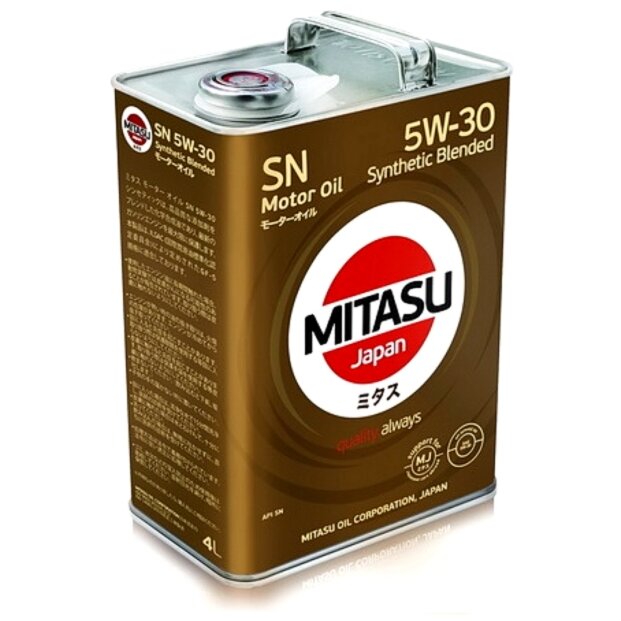 Масло моторное Mitasu Motor Oil 5w30 полусинтетическое, SN/GF-5, для бензинового двигателя, 4л, арт. MJ-120/4
Масло моторное Mitasu Motor Oil 5w30 полусинтетическое, SN/GF-5, для бензинового двигателя, 4л, арт. MJ-120/4