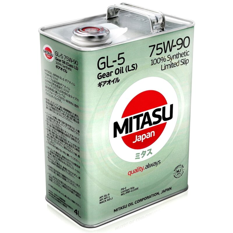 Масло трансмиссионное Mitasu Gear Oil LSD 75w90 синтетическое, GL-5/MT-1, 4л, арт. MJ-411/4
Масло трансмиссионное Mitasu Gear Oil LSD 75w90 синтетическое, GL-5/MT-1, 4л, арт. MJ-411/4