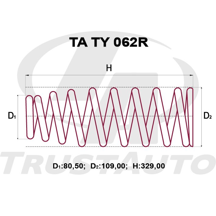 Пружина подвески TrustAuto усиленная, арт. TATY062R
Пружина подвески TrustAuto усиленная, арт. TATY062R