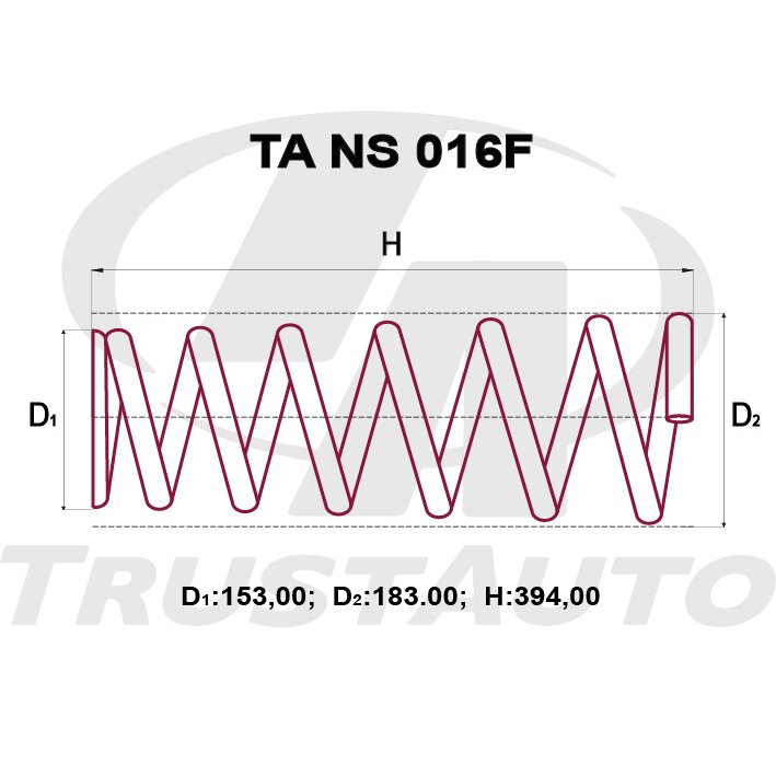 Пружина подвески TrustAuto усиленная, арт. TANS016F
Пружина подвески TrustAuto усиленная, арт. TANS016F