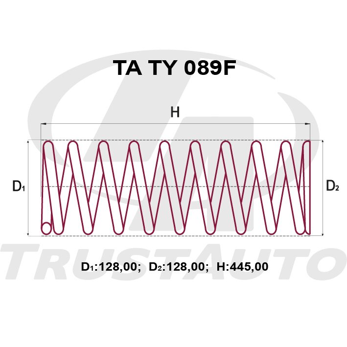 Пружина подвески TrustAuto усиленная, арт. TATY089F
Пружина подвески TrustAuto усиленная, арт. TATY089F