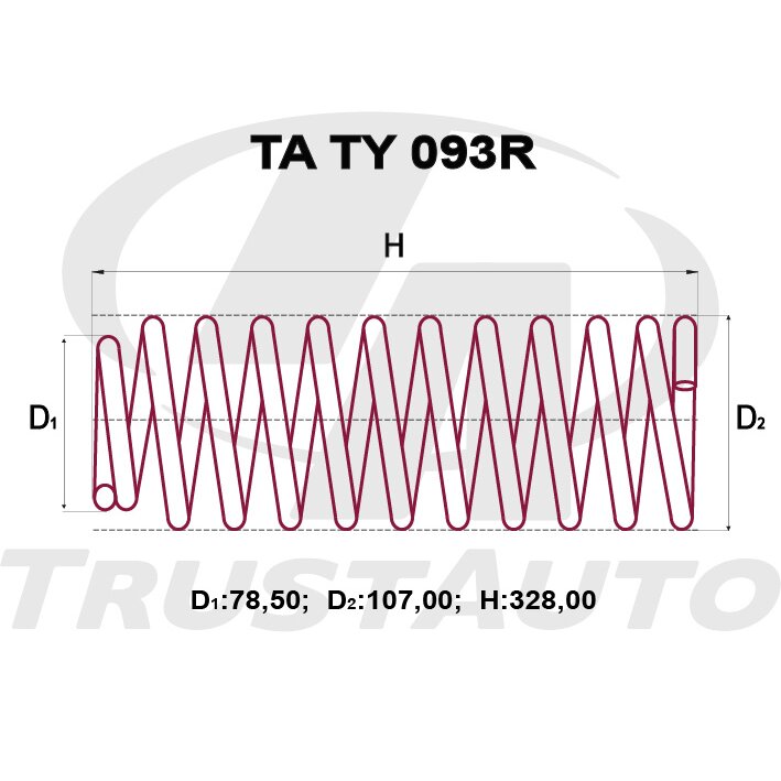 Пружина подвески TrustAuto усиленная, арт. TATY093R
Пружина подвески TrustAuto усиленная, арт. TATY093R