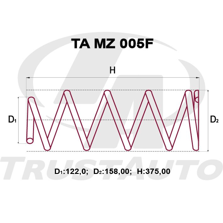 Пружина подвески TrustAuto усиленная, арт. TAMZ005F
Пружина подвески TrustAuto усиленная, арт. TAMZ005F
