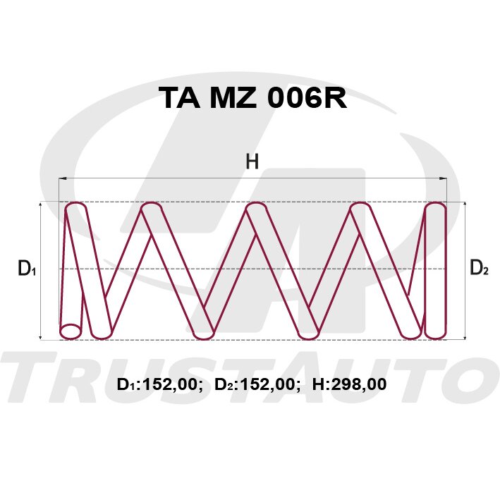 Пружина подвески TrustAuto усиленная, арт. TAMZ006R
Пружина подвески TrustAuto усиленная, арт. TAMZ006R
