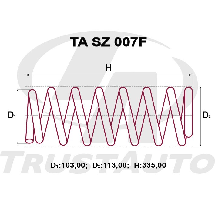 Пружина подвески TrustAuto усиленная, арт. TASZ007F
Пружина подвески TrustAuto усиленная, арт. TASZ007F