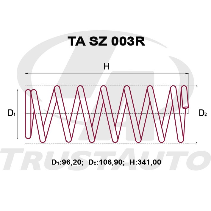 Пружина подвески TrustAuto усиленная, арт. TASZ003R
Пружина подвески TrustAuto усиленная, арт. TASZ003R