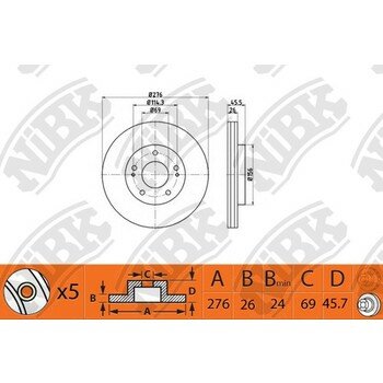Тормозной диск NiBk, арт. RN1365
Тормозной диск NiBk, арт. RN1365