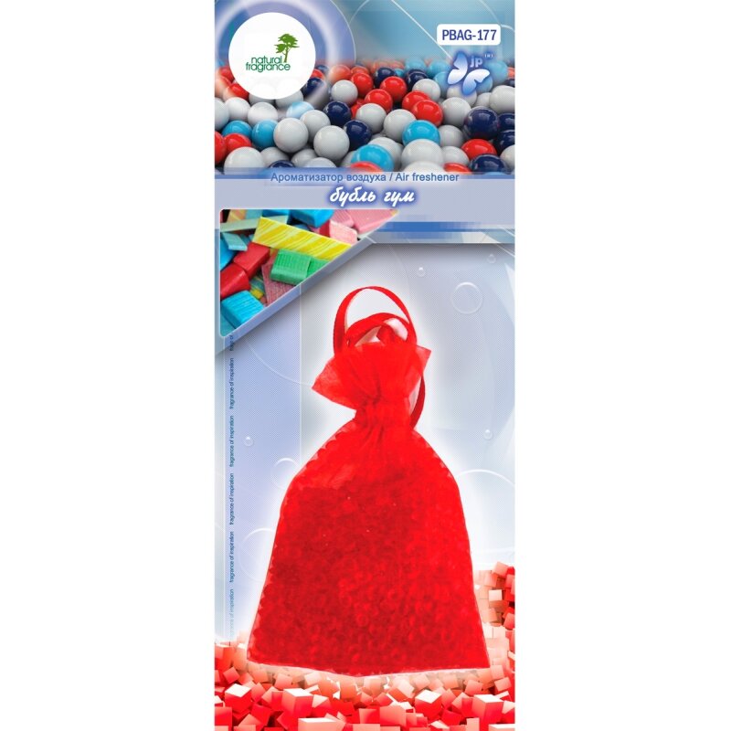 Ароматизатор Air freshener "Бубль Гум", с пропиткой, подвесной, мешочек 35г
Ароматизатор Air freshener "Бубль Гум", с пропиткой, подвесной, мешочек 35г