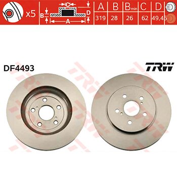 Тормозной диск TRW, арт. DF4493
Тормозной диск TRW, арт. DF4493