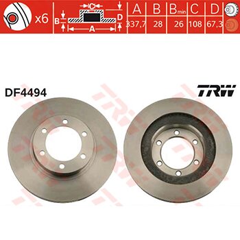 Тормозной диск TRW, арт. DF4494
Тормозной диск TRW, арт. DF4494