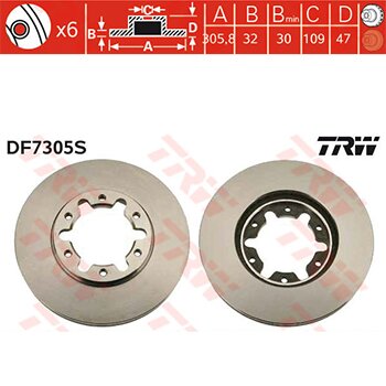 Тормозной диск TRW, арт. DF7305S
Тормозной диск TRW, арт. DF7305S
