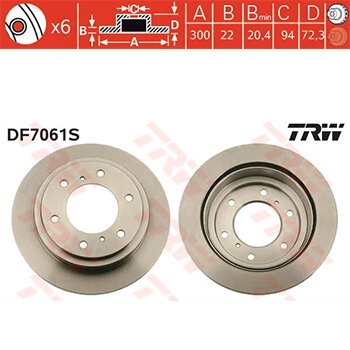 Тормозной диск TRW, арт. DF7061S
Тормозной диск TRW, арт. DF7061S