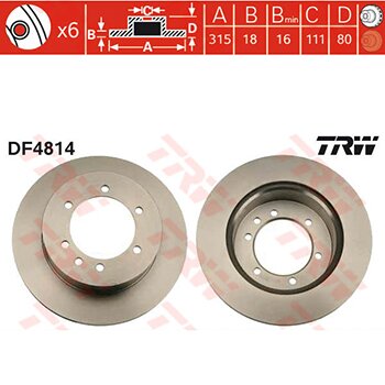 Тормозной диск TRW, арт. DF4814
Тормозной диск TRW, арт. DF4814