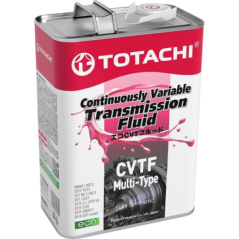 Масло трансмиссионное TOTACHI CVT Fluid Multi-Type синтетическое, универсальное, 4л
Масло трансмиссионное TOTACHI CVT Fluid Multi-Type синтетическое, универсальное, 4л