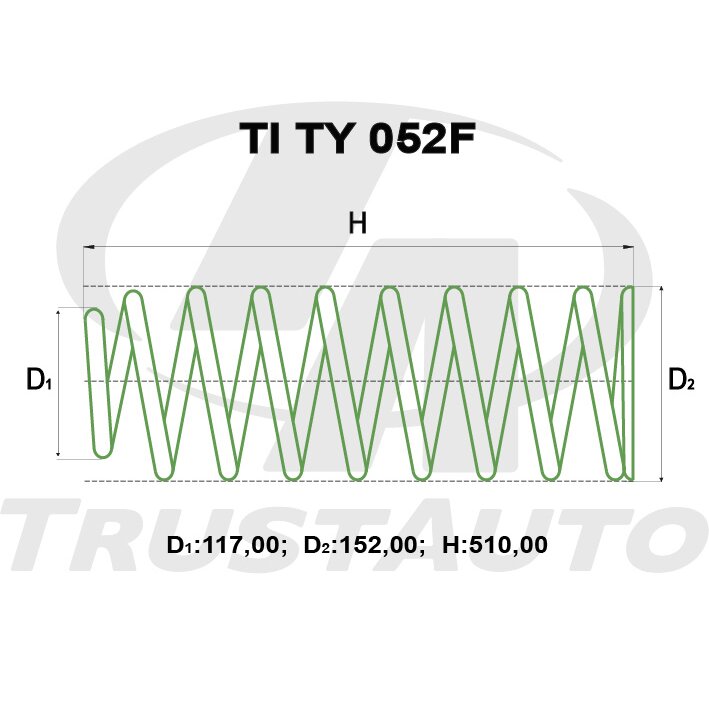 Пружина подвески TrustAuto для лифта (2" / 50мм), арт. TITY052F
Пружина подвески TrustAuto для лифта (2" / 50мм), арт. TITY052F
