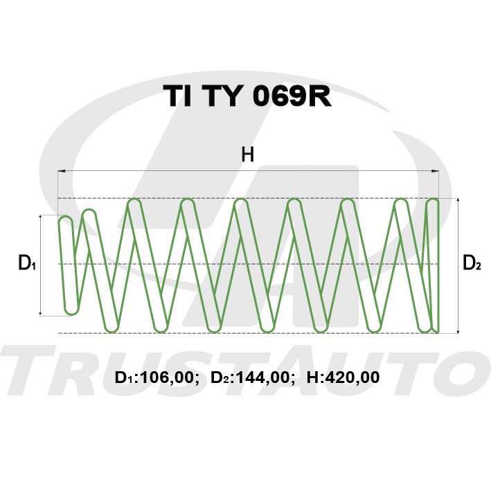 Пружина подвески TrustAuto для лифта (2" / 50мм), арт. TITY069R
Пружина подвески TrustAuto для лифта (2" / 50мм), арт. TITY069R