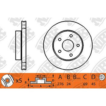 Тормозной диск NiBk, арт. RN1252
Тормозной диск NiBk, арт. RN1252