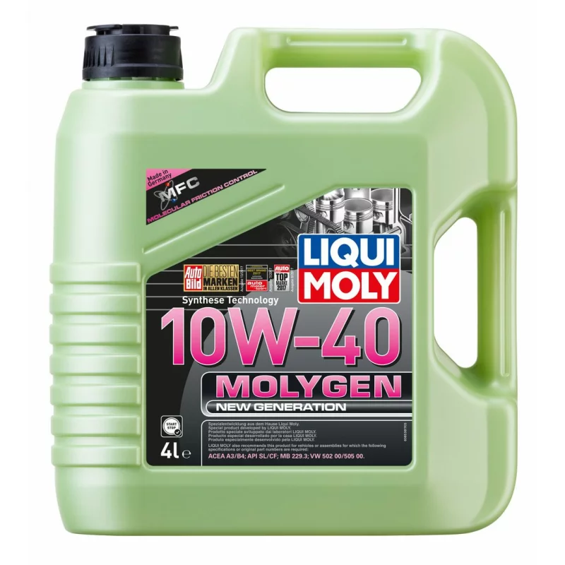 Масло моторное Liqui Moly Molygen New Generation 10w40 синтетическое, SL, ACEA A3/B4, универсальное, 4л, арт. 9060
Масло моторное Liqui Moly Molygen New Generation 10w40 синтетическое, SL, ACEA A3/B4, универсальное, 4л, арт. 9060