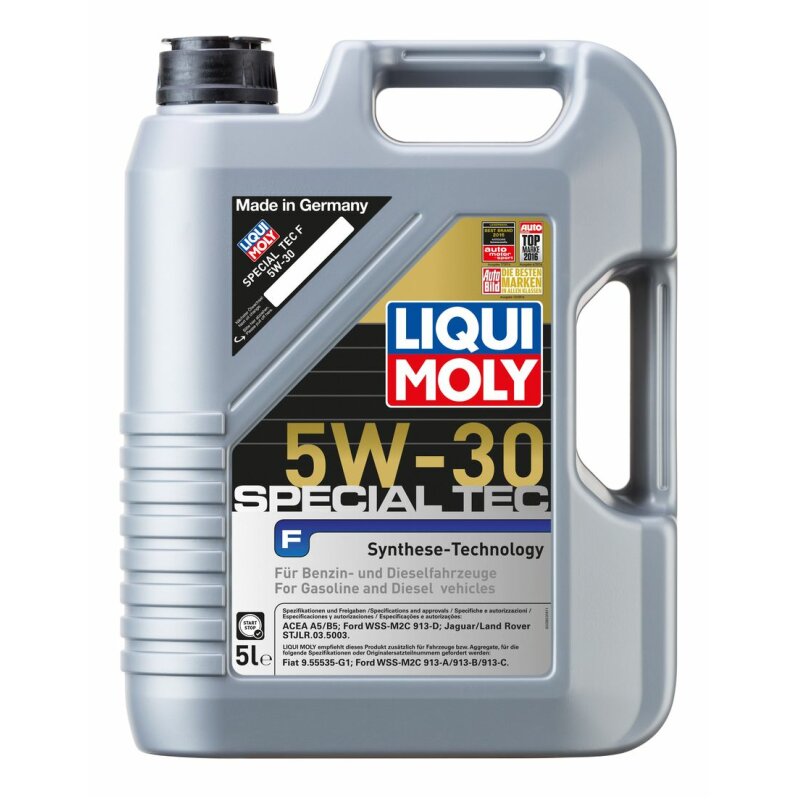 Масло моторное Liqui Moly Special Tec F 5w30 синтетическое, ACEA A5/B5, универсальное, 5л, арт. 8064
Масло моторное Liqui Moly Special Tec F 5w30 синтетическое, ACEA A5/B5, универсальное, 5л, арт. 8064
