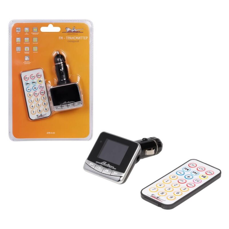 FM-модулятор (трансмиттер) Airline AFM-S-03, 12/24В, LCD дисплей, USB/SD, пульт ДУ в комплекте, складной
FM-модулятор (трансмиттер) Airline AFM-S-03, 12/24В, LCD дисплей, USB/SD, пульт ДУ в комплекте, складной