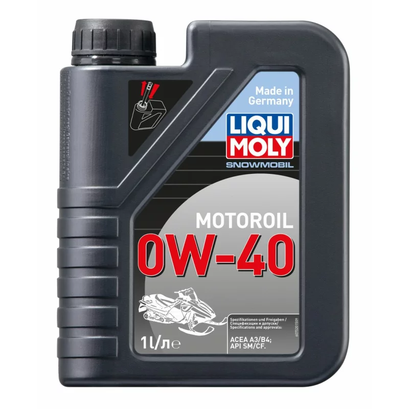 Масло моторное Liqui Moly Snowmobil Motoroil 0w40 синтетическое, SM/CF, ACEA A3/B4, для 4-тактных двигателей, 1л, арт. 7520
Масло моторное Liqui Moly Snowmobil Motoroil 0w40 синтетическое, SM/CF, ACEA A3/B4, для 4-тактных двигателей, 1л, арт. 7520
