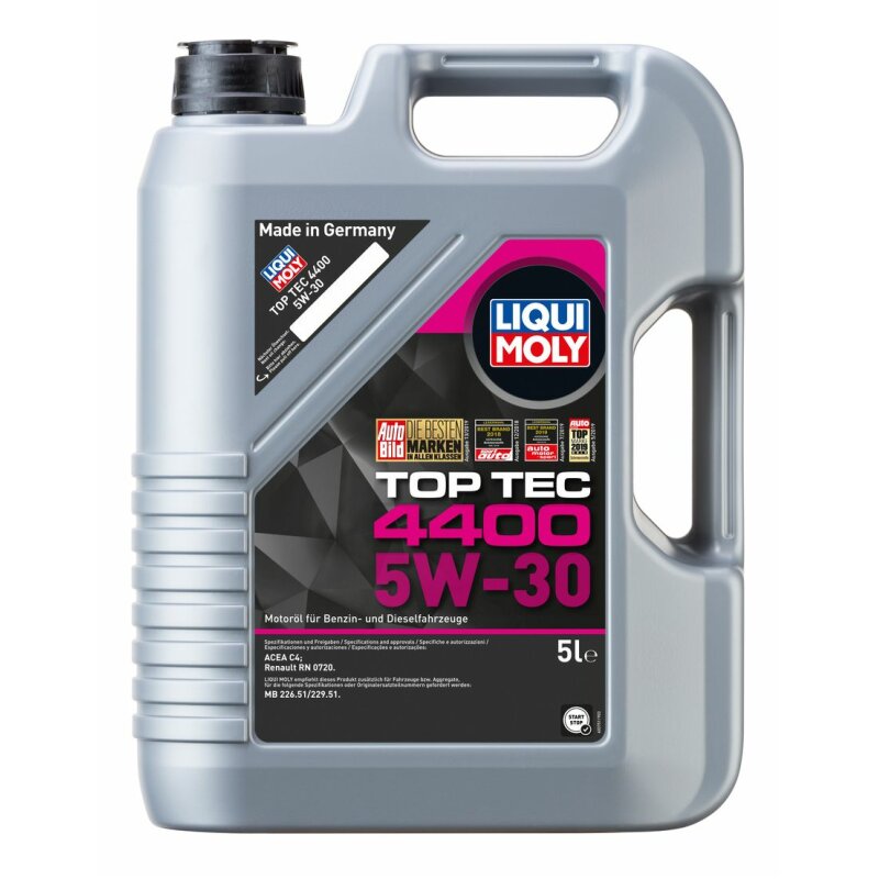 Масло моторное Liqui Moly Top Tec 4400 5w30 синтетическое, ACEA C4, для дизельного двигателя, 5л, арт. 2322
Масло моторное Liqui Moly Top Tec 4400 5w30 синтетическое, ACEA C4, для дизельного двигателя, 5л, арт. 2322