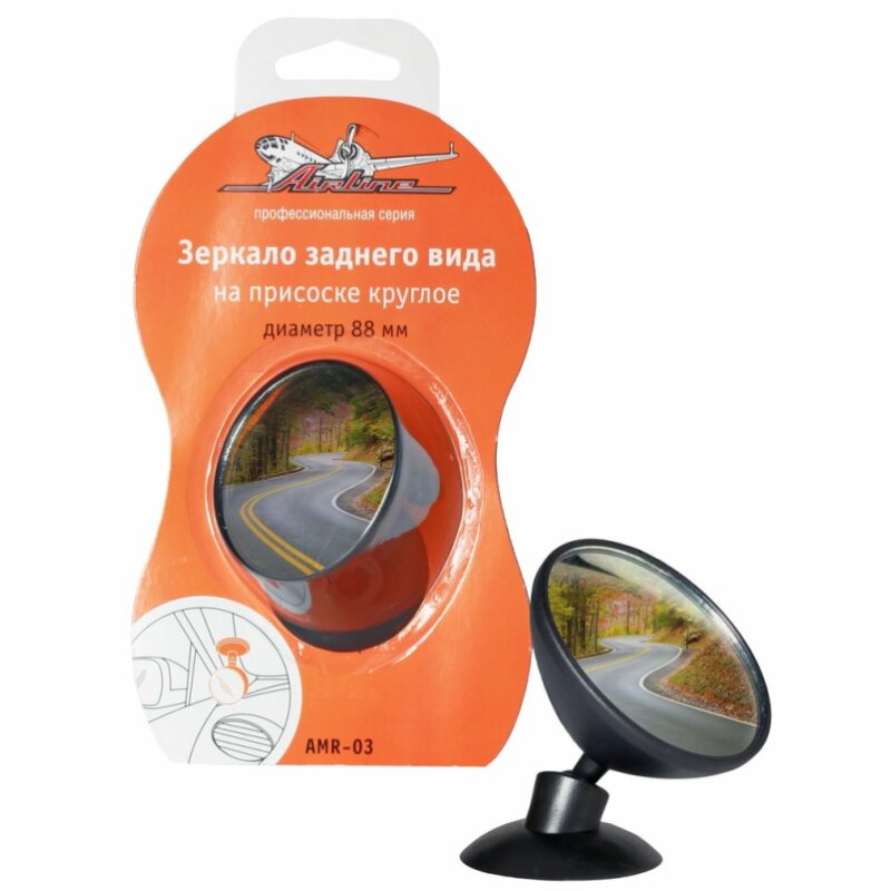 Зеркало салонное AIRLINE на присоске, круглое, диаметр 88мм, арт. AMR-03
Зеркало салонное AIRLINE на присоске, круглое, диаметр 88мм, арт. AMR-03