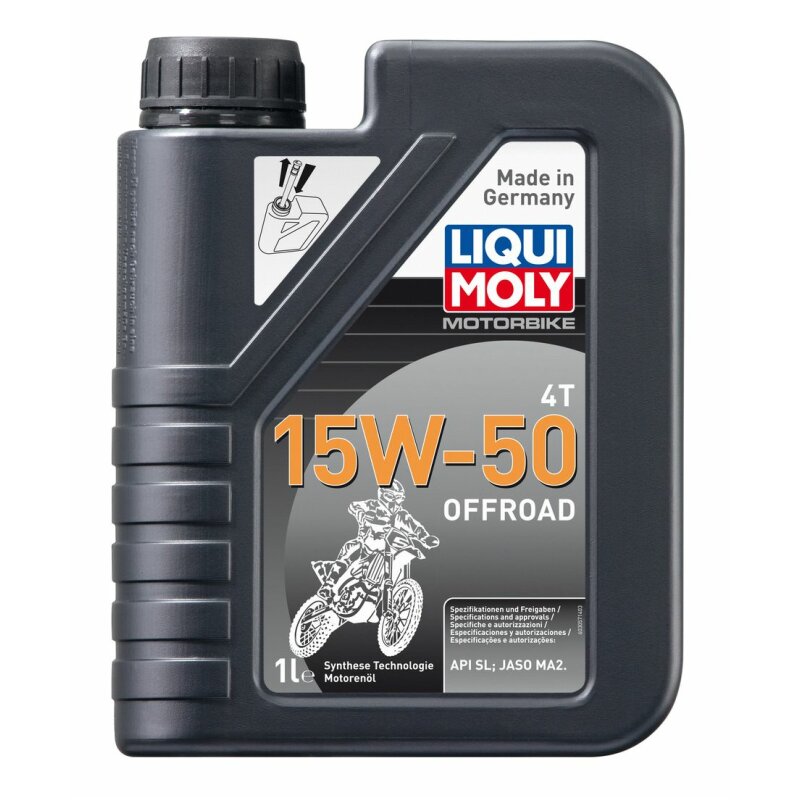 Масло моторное Liqui Moly Motorbike 4T Synth Offroad Race 15w50 синтетическое, API SN Plus, JASO MA2, для 4-тактных двигателей, 1л, арт. 3057
Масло моторное Liqui Moly Motorbike 4T Synth Offroad Race 15w50 синтетическое, API SN Plus, JASO MA2, для 4-тактных двигателей, 1л, арт. 3057