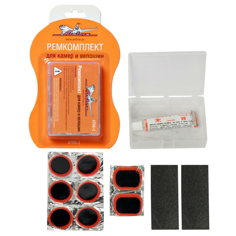Ремкомплект для ремонта камер и вело шин Airline, заплатки, инструмент для зачистки, клей-активатор, в пластиковом кейсе, арт. ATRK-1
Ремкомплект для ремонта камер и вело шин Airline, заплатки, инструмент для зачистки, клей-активатор, в пластиковом кейсе, арт. ATRK-1