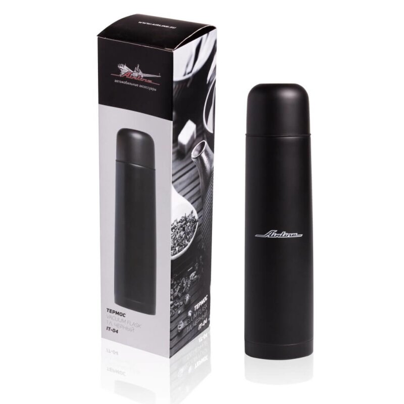 Термос AIRLINE с кнопочным механизмом открытия, нержавеющая сталь, черный цвет, объем 1л
Термос AIRLINE с кнопочным механизмом открытия, нержавеющая сталь, черный цвет, объем 1л