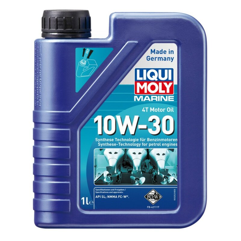 Масло для лодочных моторов Liqui Moly Marine 4T Motor Oil 10w30 синтетическое, API SL, NMMA FC-W, для 4-тактных двигателей, 1л, арт. 25022
Масло для лодочных моторов Liqui Moly Marine 4T Motor Oil 10w30 синтетическое, API SL, NMMA FC-W, для 4-тактных двигателей, 1л, арт. 25022
