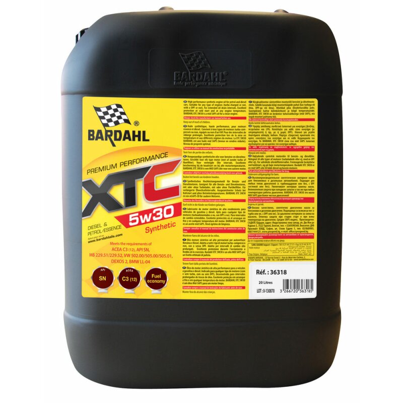 Масло моторное Bardahl XTC 5w30 синтетическое, SN, ACEA C3, универсальное, 20л, арт. 36318
Масло моторное Bardahl XTC 5w30 синтетическое, SN, ACEA C3, универсальное, 20л, арт. 36318