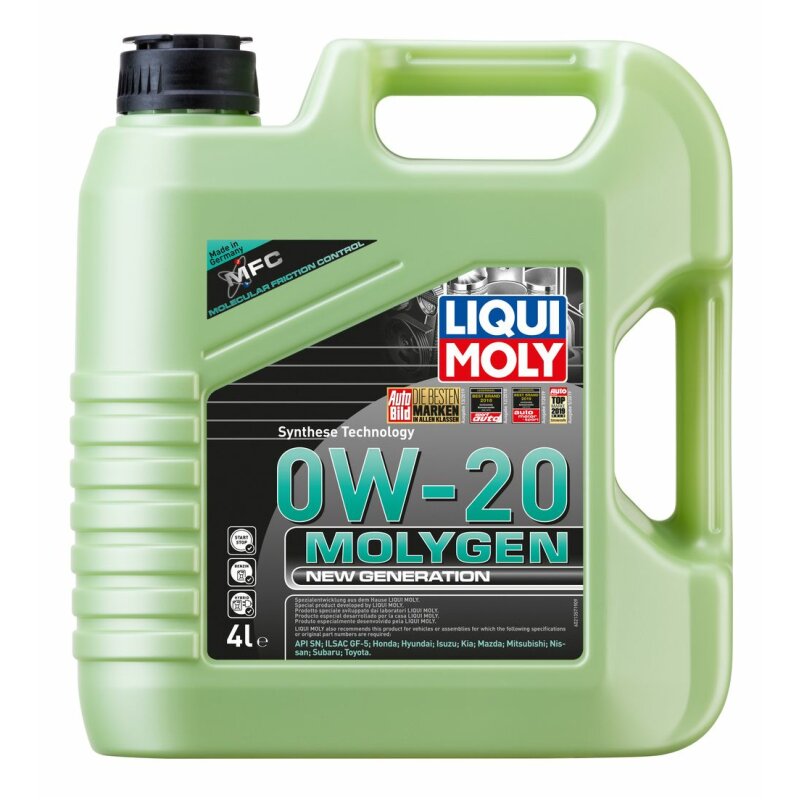 Масло моторное Liqui Moly Molygen New Generation 0w20 синтетическое, SP/GF-6A, для бензинового двигателя, 4л, арт. 21357
Масло моторное Liqui Moly Molygen New Generation 0w20 синтетическое, SP/GF-6A, для бензинового двигателя, 4л, арт. 21357