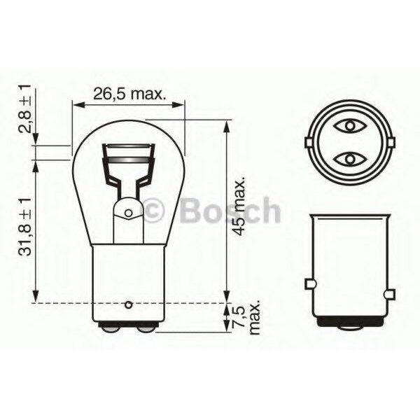 Лампа Bosch Standard P21/5W 12В, 21/5Вт, арт. 1987302202 (стоимость за упаковку 10 шт
Лампа Bosch Standard P21/5W 12В, 21/5Вт, арт. 1987302202 (стоимость за упаковку 10 шт