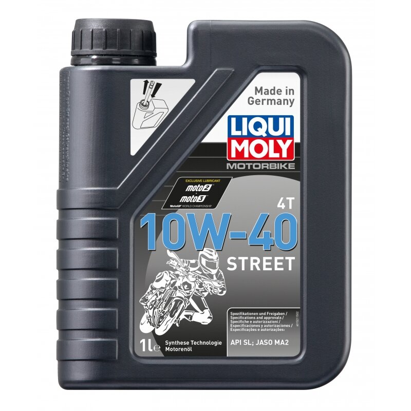 Масло моторное Liqui Moly Motorbike 4T Street 10w40 синтетическое, SN Plus, для 4-тактных двигателей, 1л, арт. 7609
Масло моторное Liqui Moly Motorbike 4T Street 10w40 синтетическое, SN Plus, для 4-тактных двигателей, 1л, арт. 7609