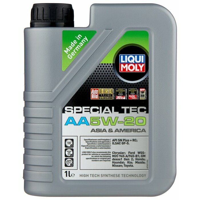 Масло моторное Liqui Moly Special Tec AA 5w20 синтетическое, SP/GF-6A, для бензинового двигателя, 1л, арт. 7620
Масло моторное Liqui Moly Special Tec AA 5w20 синтетическое, SP/GF-6A, для бензинового двигателя, 1л, арт. 7620